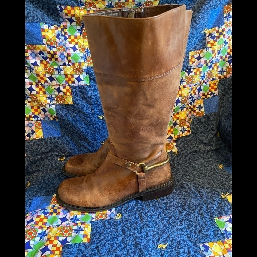 Anthropologie Matisse distressed leather harness boots 9.5 - Picture 3 of 10